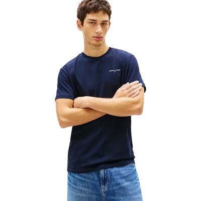 Tommy Jeans herr TJM Slim Linear Ss Tee 2-pack Ext Dm0Dm22316 S/S t-shirt, multi (blå skymning/mörk natt marinblå), L Tommy Jeans herr TJM Slim Linear Ss Tee 2-pack Ext Dm0Dm22316 S/S t-shirt, multi (blå skymning/mörk natt marinblå), L