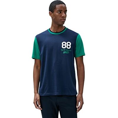 Koton Varsity tryckt crew neck kortärmad bomull t-shirt, Marinblå (716), M Koton Varsity tryckt crew neck kortärmad bomull t-shirt, Marinblå (716), M