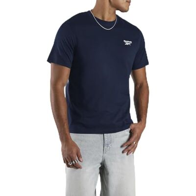 Reebok Cody Small Logo Crew Neck Ss T-shirt för män, Vector Navy, L Reebok Cody Small Logo Crew Neck Ss T-shirt för män, Vector Navy, L