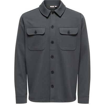 Only & Sons Onsnewkodyl Overshirt Sweat Noos, Grå kritstreck, XS Only & Sons Onsnewkodyl Overshirt Sweat Noos, Grå kritstreck, XS