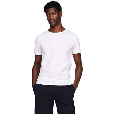 Tommy Hilfiger herr S/S T-shirt, Vit (vit/vit), S Tommy Hilfiger herr S/S T-shirt, Vit (vit/vit), S