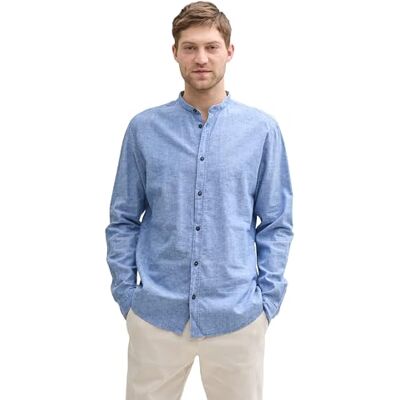 TOM TAILOR herrskjorta, 37199 Safir Blue Chambray, XXL TOM TAILOR herrskjorta, 37199 Safir Blue Chambray, XXL