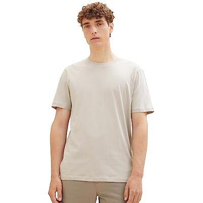 TOM TAILOR Denim herr basic t-shirt med logotyptryck, 11754-light Dove Grey, XL TOM TAILOR Denim herr basic t-shirt med logotyptryck, 11754-light Dove Grey, XL