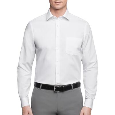 Van Heusen mäns normal passform poplin solid spridning krage klänning skjorta, Vitt, 44 cm Hals 86 cm- 89 cm Ärmel Van Heusen mäns normal passform poplin solid spridning krage klänning skjorta, Vitt, 44 cm Hals 86 cm- 89 cm Ärmel