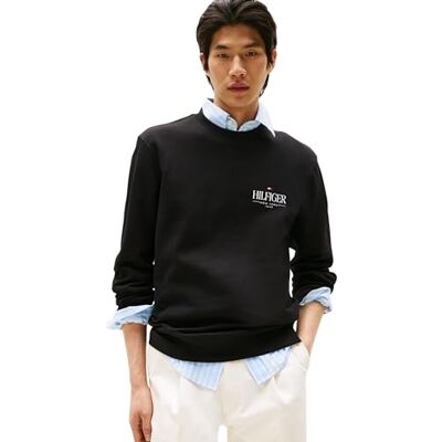 Tommy Hilfiger herr HILFIGER STACKED TRÖJOR MW0MW39376 pullover tröja, svart (svart), XXL, svart (svart), XXL Tommy Hilfiger herr HILFIGER STACKED TRÖJOR MW0MW39376 pullover tröja, svart (svart), XXL, svart (svart), XXL