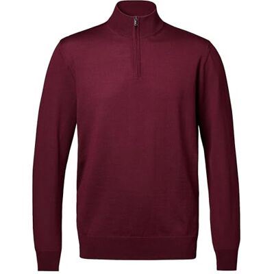 Charles Tyrwhitt Burgundy red pure merino zip neck jumper Charles Tyrwhitt Burgundy red pure merino zip neck jumper
