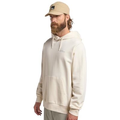 Jack Wolfskin Essential Hoodie M, Bomull vit, S Jack Wolfskin Essential Hoodie M, Bomull vit, S