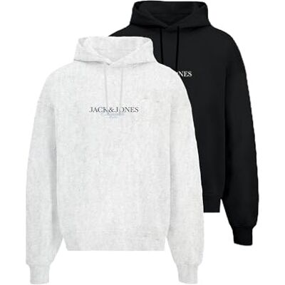 JACK & JONES Jorbillyburg Sweat Hood FST 2Pk Mp, svart, S JACK & JONES Jorbillyburg Sweat Hood FST 2Pk Mp, svart, S