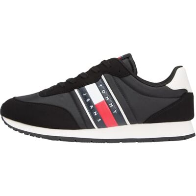 Tommy Jeans herr TJM Classic Runner EM0EM01709 låg topp, svart (svart), 11 UK, Svart, 46 EU Tommy Jeans herr TJM Classic Runner EM0EM01709 låg topp, svart (svart), 11 UK, Svart, 46 EU