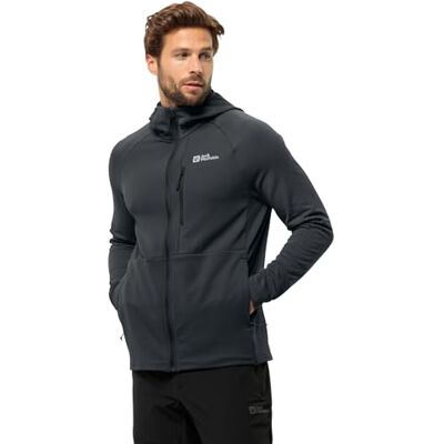 Jack Wolfskin Kolbenberg Hooded Fz M fleecejacka, Phantom, s herr, Spöke, S Jack Wolfskin Kolbenberg Hooded Fz M fleecejacka, Phantom, s herr, Spöke, S