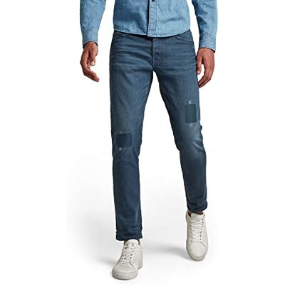 G-STAR Jeans för män, Blå (sliten i Rivulet patch återställd 51001-c048-c601), 28W X 30L G-STAR Jeans för män, Blå (sliten i Rivulet patch återställd 51001-c048-c601), 28W X 30L