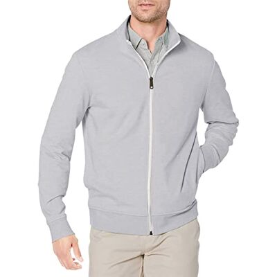 Amazon Essentials Herr lätt fransk frotté hel dragkedja Mock Neck tröja, ljusgrå ljung, XX-Large Amazon Essentials Herr lätt fransk frotté hel dragkedja Mock Neck tröja, ljusgrå ljung, XX-Large