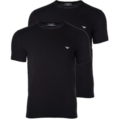 Giorgio Armani MAN 2-pack T-shirt rund hals normal passform svart L, SVART/SVART, L Giorgio Armani MAN 2-pack T-shirt rund hals normal passform svart L, SVART/SVART, L