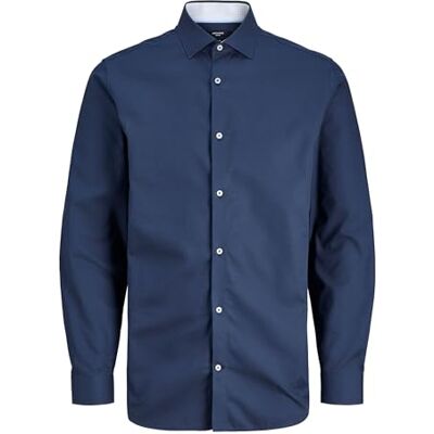 JACK & JONES Jprblaparker Detail L/S Shirt Noos, Svart iris, XL JACK & JONES Jprblaparker Detail L/S Shirt Noos, Svart iris, XL