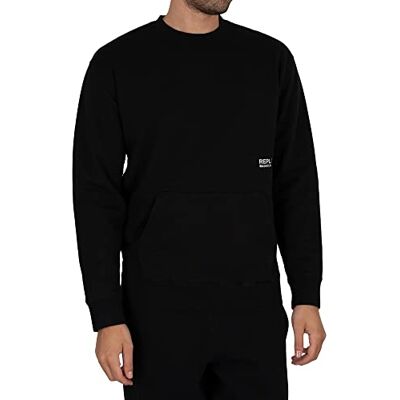 Replay Sweatshirt för män, 98 svart, S Replay Sweatshirt för män, 98 svart, S