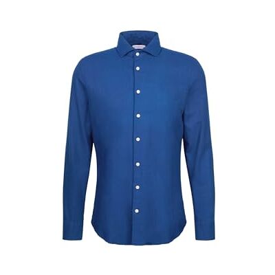 Seidensticker mäns Slim Fit Langarm Casual-Hemd skjorta, blå, 34, BLÅ, 44 Seidensticker mäns Slim Fit Langarm Casual-Hemd skjorta, blå, 34, BLÅ, 44