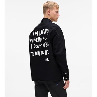 KARL LAGERFELD JEANS , Herr, Karlism Overshirt, Avslappad Passform, Svart, M KARL LAGERFELD JEANS , Herr, Karlism Overshirt, Avslappad Passform, Svart, M