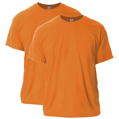Gildan T-shirt för män (förpackning med 2), Orange (2-pack), S Gildan T-shirt för män (förpackning med 2), Orange (2-pack), S