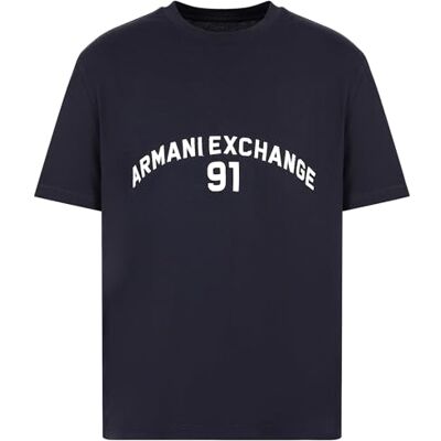 Giorgio Armani mäns stora broderade logotyp, normal passform t-shirt, off vit, L, Vit, L Giorgio Armani mäns stora broderade logotyp, normal passform t-shirt, off vit, L, Vit, L