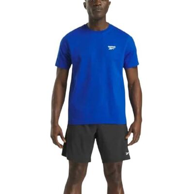 Reebok Cody Small Logo Crew Neck Ss T-shirt för män, Vector Blue, XS Reebok Cody Small Logo Crew Neck Ss T-shirt för män, Vector Blue, XS