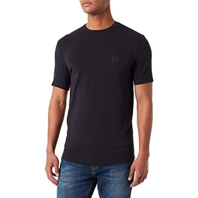 Giorgio Armani Pima rund hals T-shirt för män, blå, XS Giorgio Armani Pima rund hals T-shirt för män, blå, XS