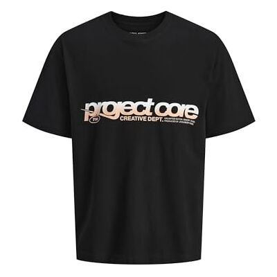JACK & JONES Jcounion Summer Front Tee Ss Crew Sn, svart, S JACK & JONES Jcounion Summer Front Tee Ss Crew Sn, svart, S