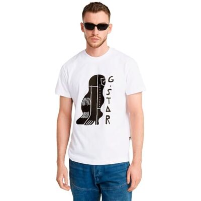 G-STAR RAW Hair Illustration r t, Vit (vit D25678-c336-110), S G-STAR RAW Hair Illustration r t, Vit (vit D25678-c336-110), S