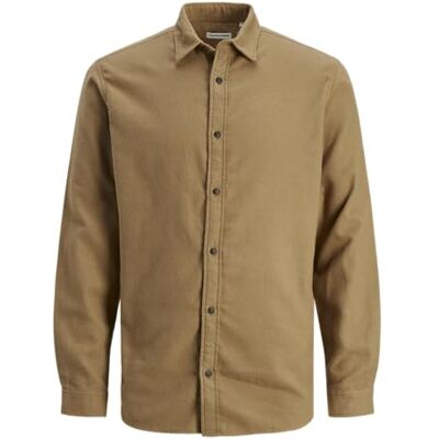 JACK&JONES PLUS Herr Jjplain Fall Solid Shirt Ls Pls skjorta, Otter, 3XL JACK&JONES PLUS Herr Jjplain Fall Solid Shirt Ls Pls skjorta, Otter, 3XL