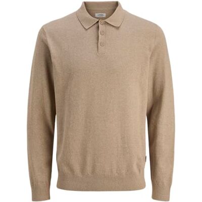 JJ REBEL Jrebcallum Knit Polo Neck Ls, Porslin, XL JJ REBEL Jrebcallum Knit Polo Neck Ls, Porslin, XL