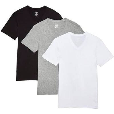 2(X)IST 2(X) IST Män Essential bomull V-ringad t-shirt 3-pack, Vit/svart/ljung grå, L 2(X)IST 2(X) IST Män Essential bomull V-ringad t-shirt 3-pack, Vit/svart/ljung grå, L