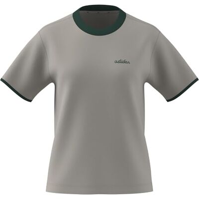 adidas Kobiety Seasonal Essentials Colorpop T-Shirt with Embroidered Graphic, wonder alumina/collegiate green, L adidas Kobiety Seasonal Essentials Colorpop T-Shirt with Embroidered Graphic, wonder alumina/collegiate green, L