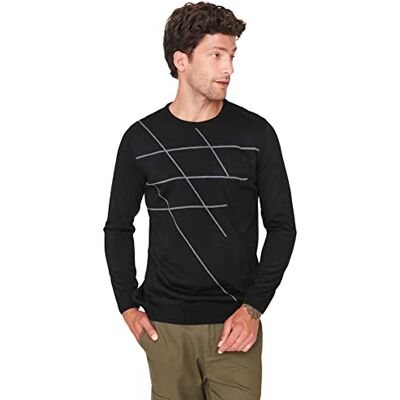 Trendyol herr rund hals randig smal tröja sweatshirt, Svart, XL Trendyol herr rund hals randig smal tröja sweatshirt, Svart, XL
