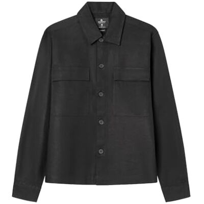 Springfield Overshirt linnebrun skjorta för män, Standard svart, L Springfield Overshirt linnebrun skjorta för män, Standard svart, L