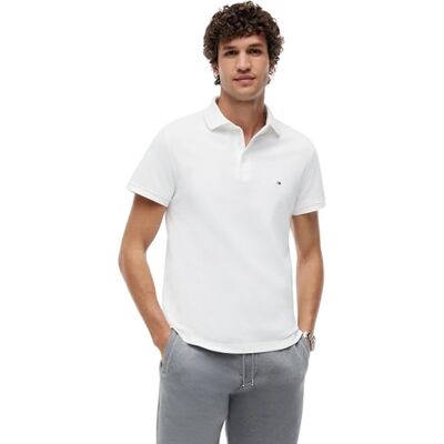 Tommy Hilfiger Herr Kortärmad 1985 Slim Fit Pikétröja, Vit (vit), 3XL Tommy Hilfiger Herr Kortärmad 1985 Slim Fit Pikétröja, Vit (vit), 3XL