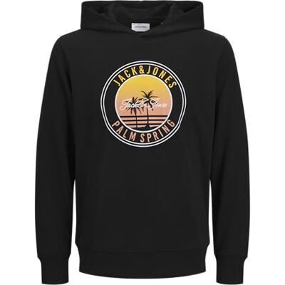 JACK & JONES Jjpalm Sweat Hood, svart, S JACK & JONES Jjpalm Sweat Hood, svart, S