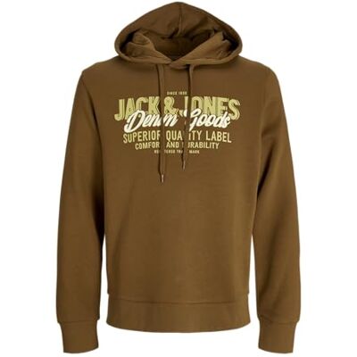 JACK & JONES Jjelogo Sweat Hood 2 Col 25/26 Noos, Munkar rock, L JACK & JONES Jjelogo Sweat Hood 2 Col 25/26 Noos, Munkar rock, L