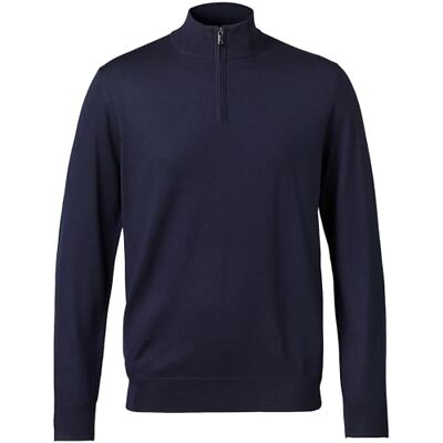 Charles Tyrwhitt Navy blue pure merino zip neck jumper Charles Tyrwhitt Navy blue pure merino zip neck jumper