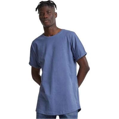 Urban Classics herr T-tröja Long Shaped Turnup Tee, Vintageblue, S Urban Classics herr T-tröja Long Shaped Turnup Tee, Vintageblue, S