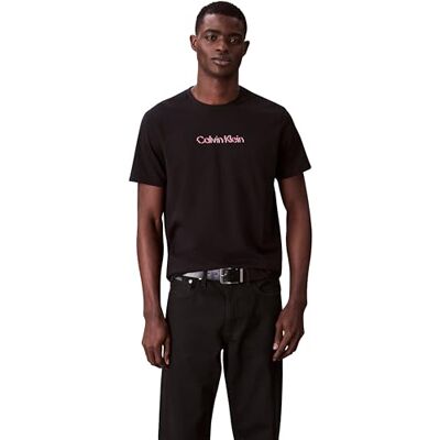 Calvin jeans herr SS glittrig logotyp EU klassisk TEE LV04RC858G grafiska t-shirts, svart (svart), M, svart (svart), M Calvin jeans herr SS glittrig logotyp EU klassisk TEE LV04RC858G grafiska t-shirts, svart (svart), M, svart (svart), M