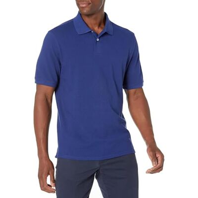 Amazon Essentials mäns Regular-Fit Cotton Pique pikétröja (Finns i stora och långa), marinblå, Medium Amazon Essentials mäns Regular-Fit Cotton Pique pikétröja (Finns i stora och långa), marinblå, Medium
