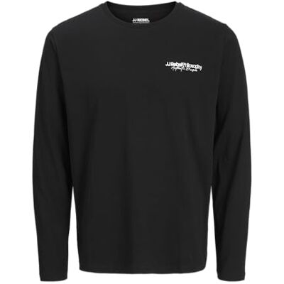 JJ REBEL Jrebzack Tee Ls Crew Neck, svart, XS JJ REBEL Jrebzack Tee Ls Crew Neck, svart, XS