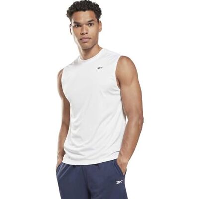 Reebok Herr tåg ärmlös Tech T-shirt, vit, XXL, Vitt, XXL Reebok Herr tåg ärmlös Tech T-shirt, vit, XXL, Vitt, XXL