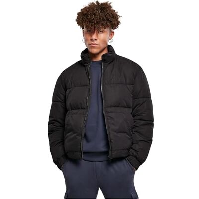 Urban Classics Cropped Puffer Jacka för män, svart, XXL Urban Classics Cropped Puffer Jacka för män, svart, XXL