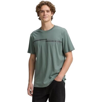 TOM TAILOR Denim T-shirt för män, 21951 – tvättad jasper grön, XS TOM TAILOR Denim T-shirt för män, 21951 – tvättad jasper grön, XS