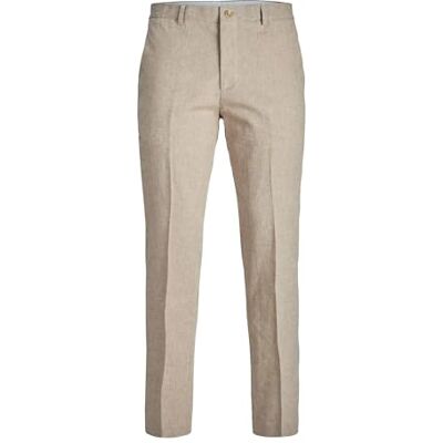 JACK & JONES Jprriviera Linne byxor slim fit pls, Beige, 64 JACK & JONES Jprriviera Linne byxor slim fit pls, Beige, 64