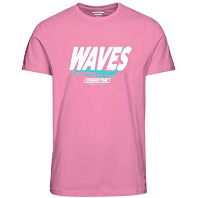 JACK & JONES Bestseller A/S Jorbooster Tee S Crew Neck Drop 6 T-shirt, Prism Rosa, L, Prisma rosa, L JACK & JONES Bestseller A/S Jorbooster Tee S Crew Neck Drop 6 T-shirt, Prism Rosa, L, Prisma rosa, L