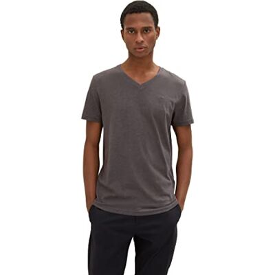 TOM TAILOR Herr T-shirt 1037270, 11086 Dark Grey Melange, XXS TOM TAILOR Herr T-shirt 1037270, 11086 Dark Grey Melange, XXS
