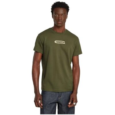 G-STAR RAW Herr Old Skool Logo R T T-shirt, Grön (Shadow Olive D25967-c812-b230), XS G-STAR RAW Herr Old Skool Logo R T T-shirt, Grön (Shadow Olive D25967-c812-b230), XS