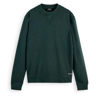 Scotch & Soda Garment dye strukturerad sweatshirt, Amsterdam grön 301, S Scotch & Soda Garment dye strukturerad sweatshirt, Amsterdam grön 301, S