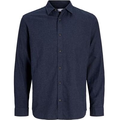 JACK & JONES Jjeclassic Melange skjorta L/S Noos, marinblå blazer, S JACK & JONES Jjeclassic Melange skjorta L/S Noos, marinblå blazer, S